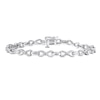 Thumbnail Image 1 of Diamond Bracelet 1/4 ct tw Round & Baguette Sterling Silver 7.25"