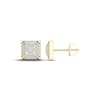 Thumbnail Image 0 of Men's Diamond Square Earrings 1/5 ct tw Round-cut 10K Yellow Gold