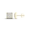 Thumbnail Image 1 of Men's Diamond Square Earrings 1/5 ct tw Round-cut 10K Yellow Gold