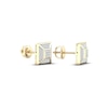 Thumbnail Image 1 of Men's Diamond Square Earrings 1/5 ct tw Round-cut 10K Yellow Gold