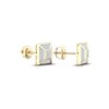Thumbnail Image 2 of Men's Diamond Square Earrings 1/5 ct tw Round-cut 10K Yellow Gold