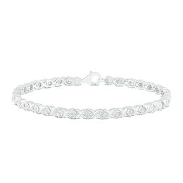 Diamond Tennis Bracelet 1/10 ct tw Round-cut Sterling Silver 7.25&quot;
