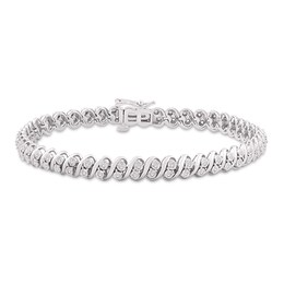 Diamond Tennis Bracelet 1/2 ct tw Round-cut Sterling Silver 7.25&quot;