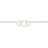 Thumbnail Image 2 of Diamond Heart Anklet Sterling Silver & 10K Rose Gold 8.2"