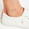 Thumbnail Image 3 of Diamond Heart Anklet Sterling Silver & 10K Rose Gold 8.2"