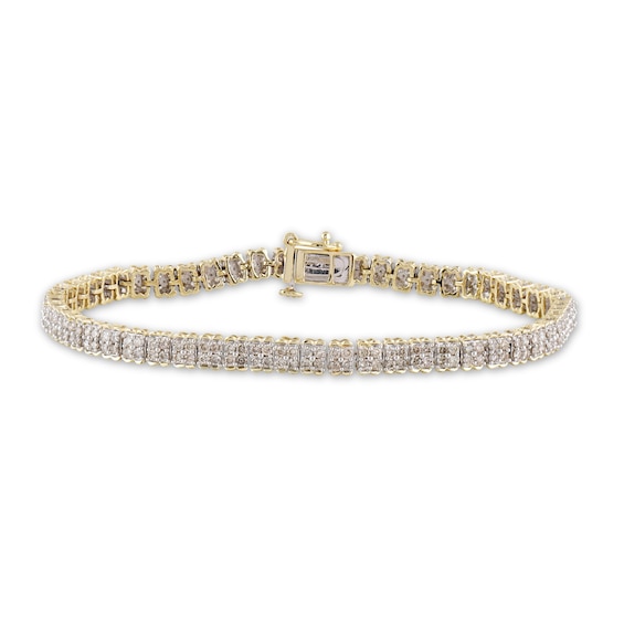 Diamond Tennis Bracelet 3 ct tw Round-Cut 10K Yellow Gold 7.5"