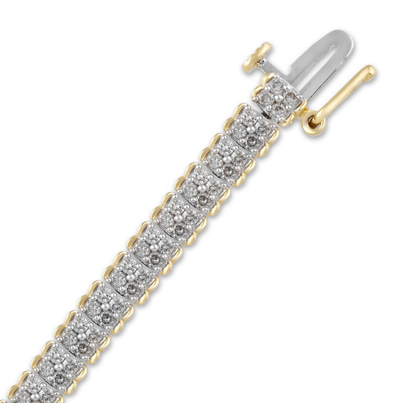 Diamond Tennis Bracelet 3 ct tw Round-Cut 10K Yellow Gold 7.5"