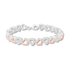 Thumbnail Image 1 of Diamond Heart Bracelet 1/6 ct tw Sterling Silver & 10K Rose Gold 7.25"