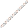 Thumbnail Image 1 of Diamond Heart Bracelet 1/6 ct tw Sterling Silver & 10K Rose Gold 7.25"