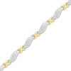 Thumbnail Image 1 of Diamond Bracelet 1/2 ct tw Round-Cut 10K Yellow Gold/Sterling Silver 7.5"
