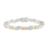 Thumbnail Image 2 of Diamond Bracelet 1/2 ct tw Round-Cut 10K Yellow Gold/Sterling Silver 7.5"