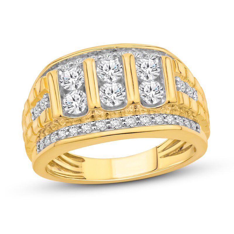 Men's Diamond Ring 1-1/2 ct tw Round-cut 10K Yellow Gold