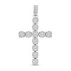 Men's Diamond Cross Pendant 7 ct tw Round-cut 10K White Gold