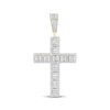 Thumbnail Image 1 of Men's Diamond Cross Pendant 1-1/2 ct tw Round & Baguette 10K Yellow Gold