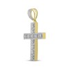 Thumbnail Image 2 of Men's Diamond Cross Pendant 1-1/2 ct tw Round & Baguette 10K Yellow Gold