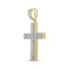 Thumbnail Image 1 of Men's Diamond Cross Pendant 1-1/2 ct tw Round & Baguette 10K Yellow Gold