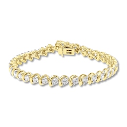 Diamond Tennis Bracelet 5 ct tw Round-cut 10K Yellow Gold 7&quot;