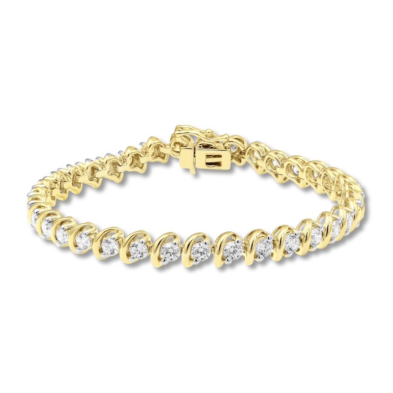Diamond Tennis Bracelet 5 ct tw Round-cut 10K Yellow Gold 7"