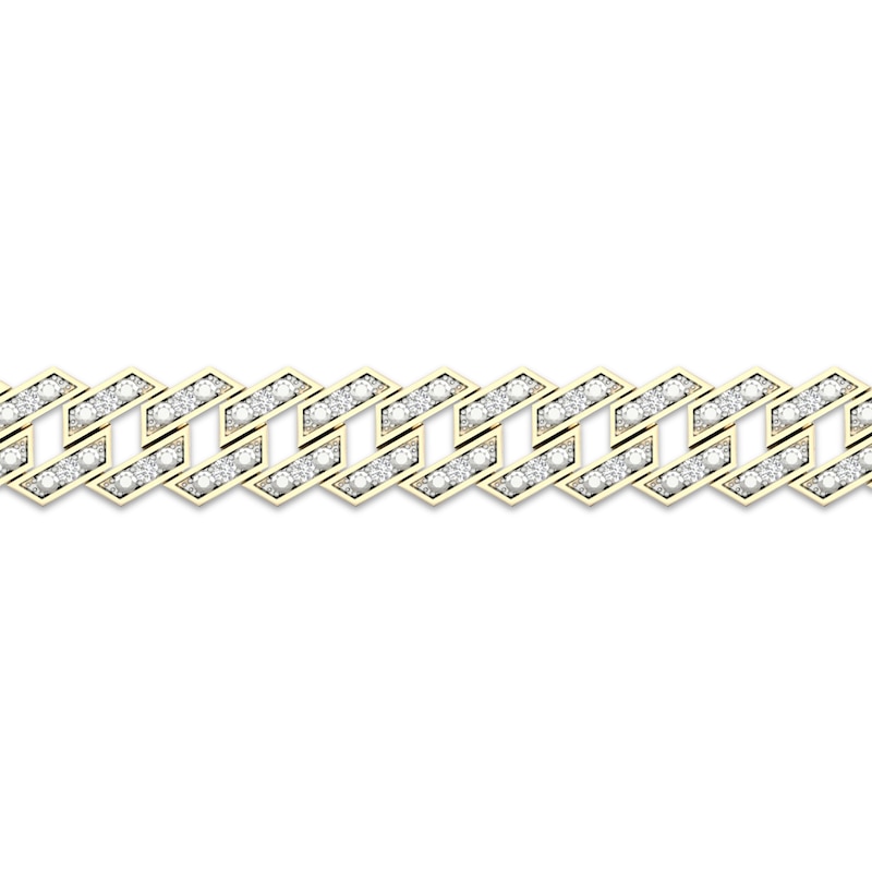 Main Image 2 of Men's Cuban Link Bracelet 1 ct tw 10K Yellow Gold 8.5"