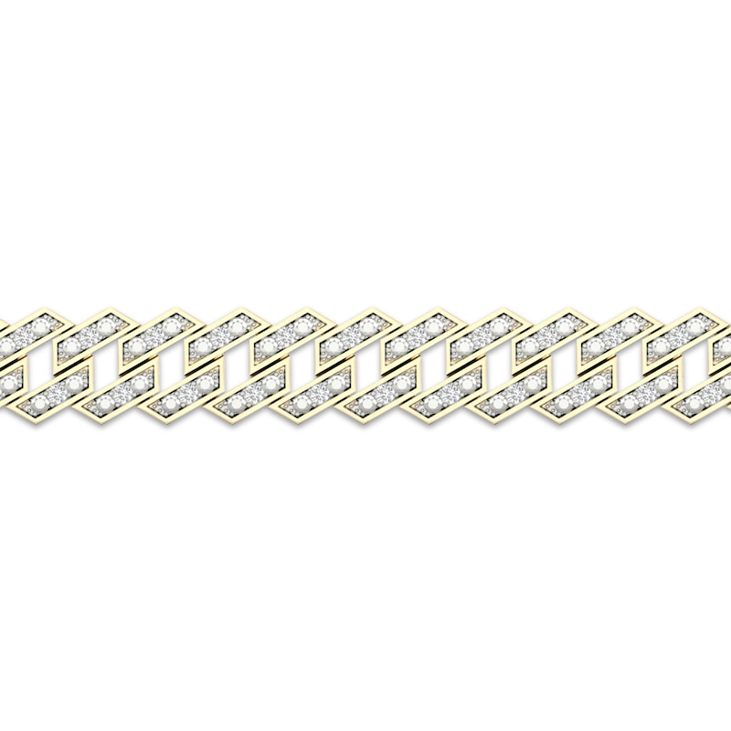 Men's Cuban Link Bracelet 1 ct tw 10K Yellow Gold 8.5"