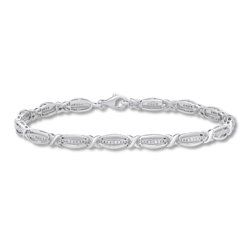 Main Image 1 of Diamond Bracelet 1/4 ct tw Round-cut Sterling Silver 7.5"