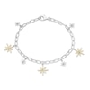 Thumbnail Image 0 of Diamond Star Bracelet 1/6 ct tw Round-Cut Sterling Silver & 10K Yellow Gold 7.5"