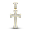 Thumbnail Image 1 of Men's Diamond Cross Charm 1/2 ct tw Round-cut 10K Yellow Gold