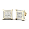 Thumbnail Image 1 of Men's Square Diamond Earrings 1/2 ct tw Baguette & Round-cut 10K Yellow Gold