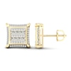 Thumbnail Image 2 of Men's Square Diamond Earrings 1/2 ct tw Baguette & Round-cut 10K Yellow Gold