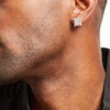 Thumbnail Image 2 of Men's Square Diamond Earrings 1/2 ct tw Baguette & Round-cut 10K Yellow Gold