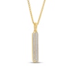 Thumbnail Image 2 of Men's Diamond Bar Necklace 1/3 ct tw Round-cut 10K Yellow Gold 22"