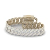 Thumbnail Image 1 of Men's Diamond Curb Chain Bracelet 3 ct tw Baguette & Round-cut 10K Yellow Gold 8.5"