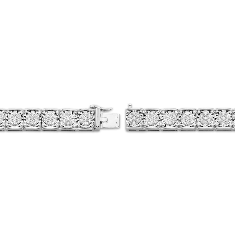 Men's Diamond Bracelet 1-1/3 ct tw Round-cut 10K White Gold 8.5"