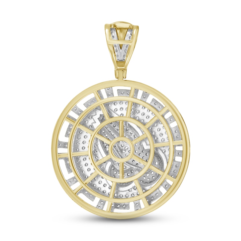Main Image 4 of Men's Diamond Praying Hands Pendant 1 ct tw Round 10K Yellow Gold