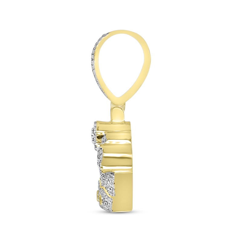 Men's Diamond (5/8 Ct. t.w.) Crown Key Pendant in 10K Yellow Gold - Yellow