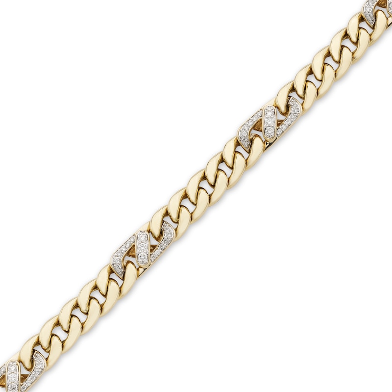 1.44 ct Mens Axel Diamond Rubber Bracelet-Certified Jewelry 18K Gold / Lab Grown Diamonds / White Gold