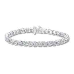 Multi-Diamond Tennis Bracelet 4 ct tw Round-cut 10K White Gold 7&quot;