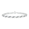 Thumbnail Image 1 of Black & White Diamond Bracelet 1/4 ct tw Round-cut Sterling Silver 7.5"