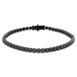 Men's Black Diamond Bracelet 4 ct tw Round-cut Sterling Silver 8.5&quot;