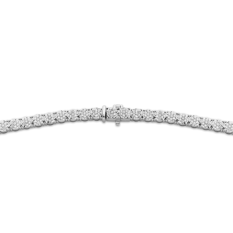 Round Diamond Necklace, White Gold