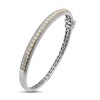 Thumbnail Image 1 of Diamond Bangle Bracelet 3 ct tw Round-cut 10K Two-Tone Gold 7.5"