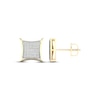 Thumbnail Image 1 of Men's Diamond Square Earrings 1/5 ct tw Round-cut 10K Yellow Gold
