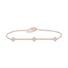 Thumbnail Image 1 of Diamond Clover Bracelet 1/6 ct tw Round-cut 10K Rose Gold 7.5"