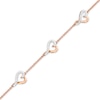 Thumbnail Image 1 of Diamond Heart Station Bracelet 1/15 ct tw Round-cut 10K Rose Gold 7.5"