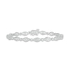 Thumbnail Image 1 of Diamond Marquise Line Bracelet 1/2 ct tw Round-cut 10K White Gold 7.25"