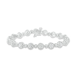 Multi-Diamond Tennis Bracelet 1/2 ct tw Round-cut Sterling Silver 7"