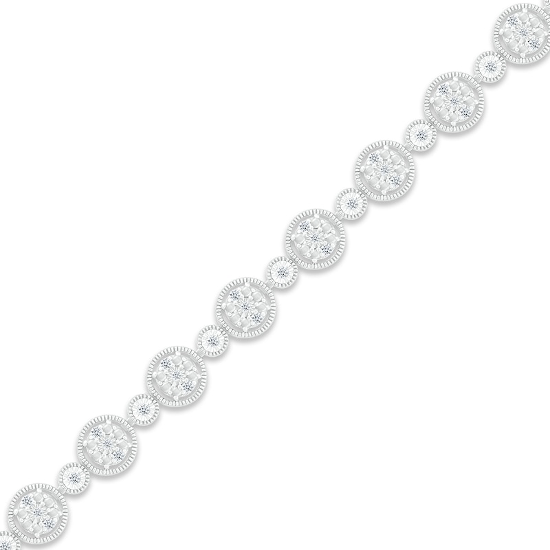 Main Image 2 of Multi-Diamond Tennis Bracelet 1/2 ct tw Round-cut Sterling Silver 7"