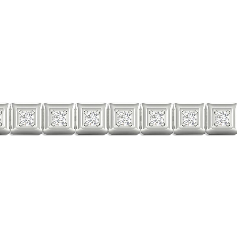 Men's Lab-Created Diamonds by KAY Link Bracelet 5 ct tw Round-cut 14K White Gold 8.5"