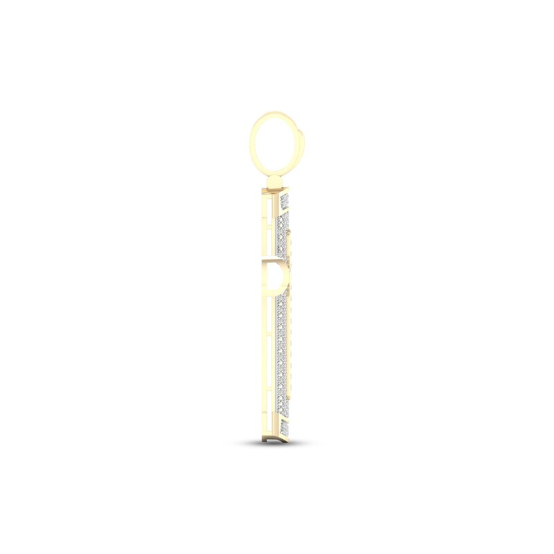 Main Image 3 of Diamond Cross Charm 1 ct tw Round-cut 10K Yellow Gold