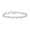 Thumbnail Image 1 of Diamond Heart Link Bracelet 1/10 ct tw Round-cut Sterling Silver 7"